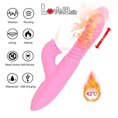 Dụng cụ kích thích điểm G âm vật Dibe đa năng rung liếm thụt nóng