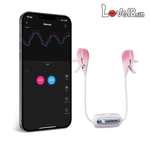 Bộ kẹp nhũ hoa rung Lovense Gemini cao cấp Điều khiển app tiện lợi