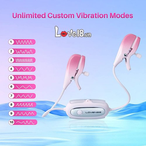 Bộ kẹp nhũ hoa rung Lovense Gemini cao cấp Điều khiển app tiện lợi