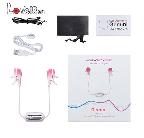 Bộ kẹp nhũ hoa rung Lovense Gemini cao cấp Điều khiển app tiện lợi