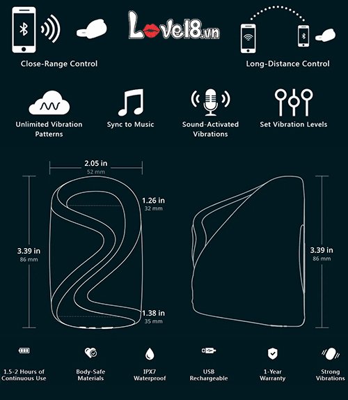 Lovense Gush Male Vibrating Ring App Control Pleasure