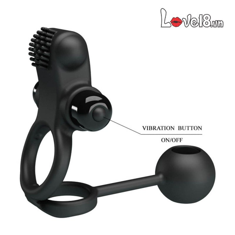 Vòng rung bóng kích thích hậu môn Prettylove silicon cao cấp nhiều chế độ rung