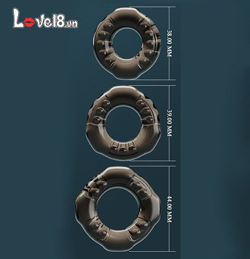 Bộ 3 vòng đeo Baile Cock Rings Yvonne tăng khoái cảm kéo dài