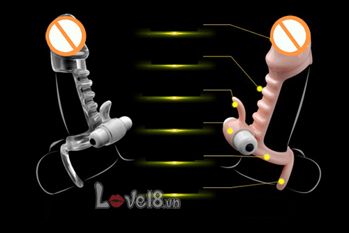 BD32A Vibrating Tongue Strap-On Cock Ring Pleasure