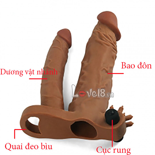 Lovetoy BD22C 2 Branch Vibrating Silicone Penis Extension