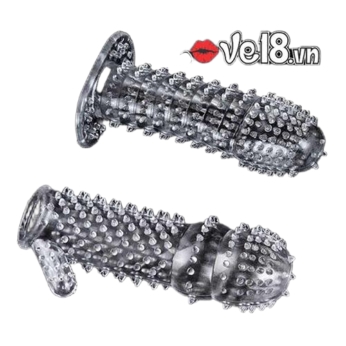 Bao cao su đôn siêu gân gai bi trong suốt kích thích tăng khoái cảm 