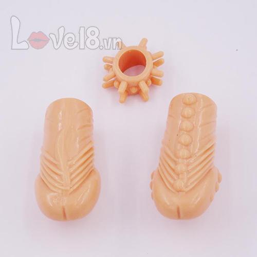 Endurance Sets Silicone Dildo Cock Ring with Spikes 2pcs