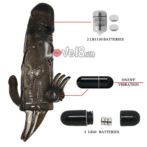 Braveman Triple Head Strap-On Vibrating Condom Silicone Soft