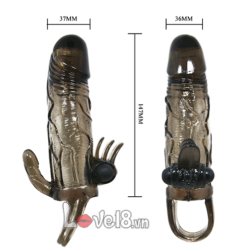 Braveman Triple Head Strap-On Vibrating Condom Silicone Soft