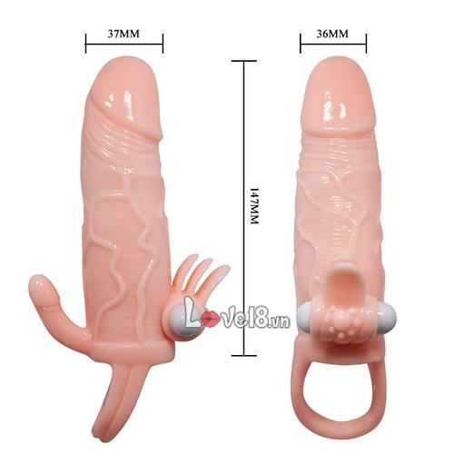Strap-On Vibrating Penis Sleeve – Double Size, Strong Vibration