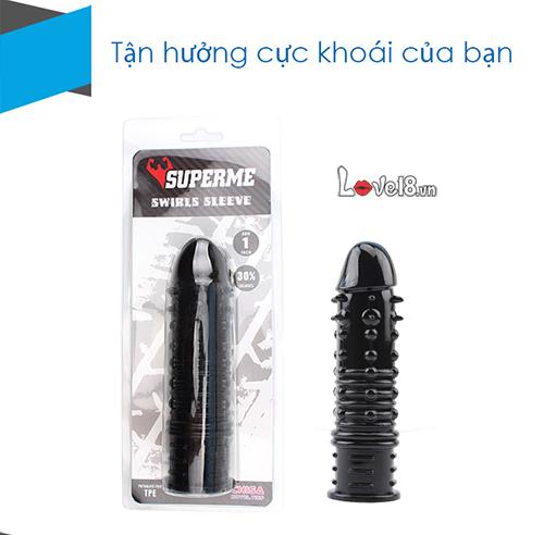 Bao đôn siêu gân gai đen trong suốt kích thích tăng kích thước cương cứng