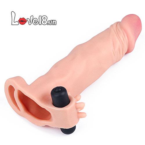 Bao đôn cao cấp có nhánh rung gai Lovetoy silicon mềm mại cho nam
