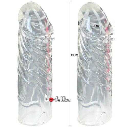Transparent Ribbed Penis Sleeve Delay & Size Enhancer
