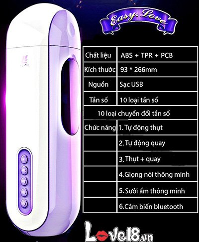 Máy thủ dâm tự động cao cấp cho nam Easy Love có sưởi ấm 