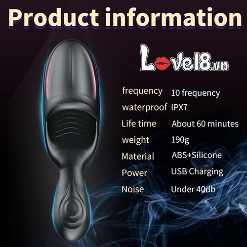 Máy massage dương vật tinh hoàn rung 10 chế độ silicon an toàn