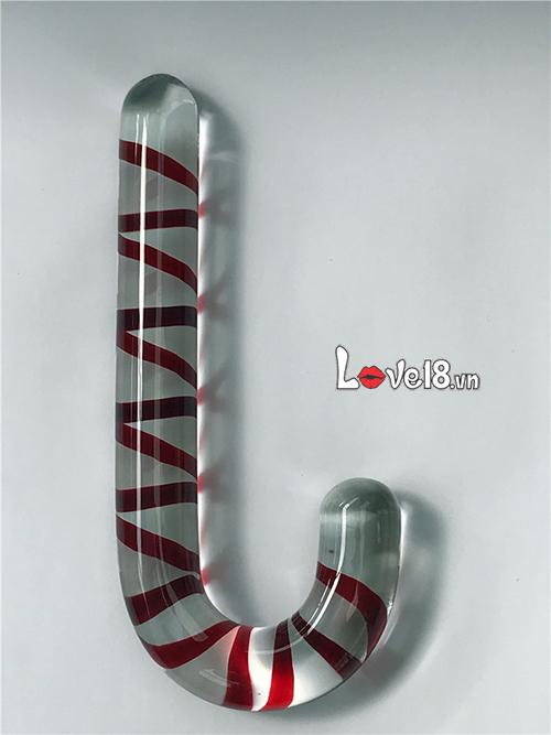Thanh thủy tinh kích thích hậu môn hình cây kẹo Noel độc đáo