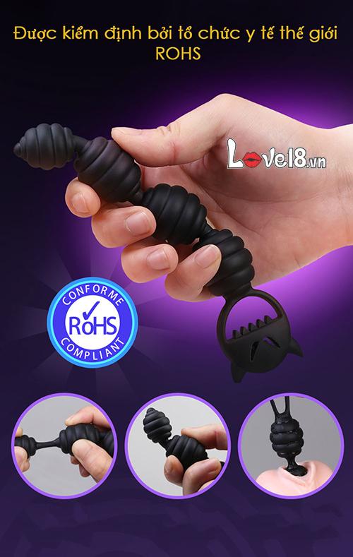 Dụng cụ hậu môn chuỗi hạt xoắn mát xa kích thích an toàn Leten