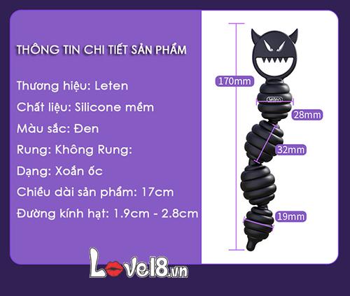 Dụng cụ hậu môn chuỗi hạt xoắn mát xa kích thích an toàn Leten