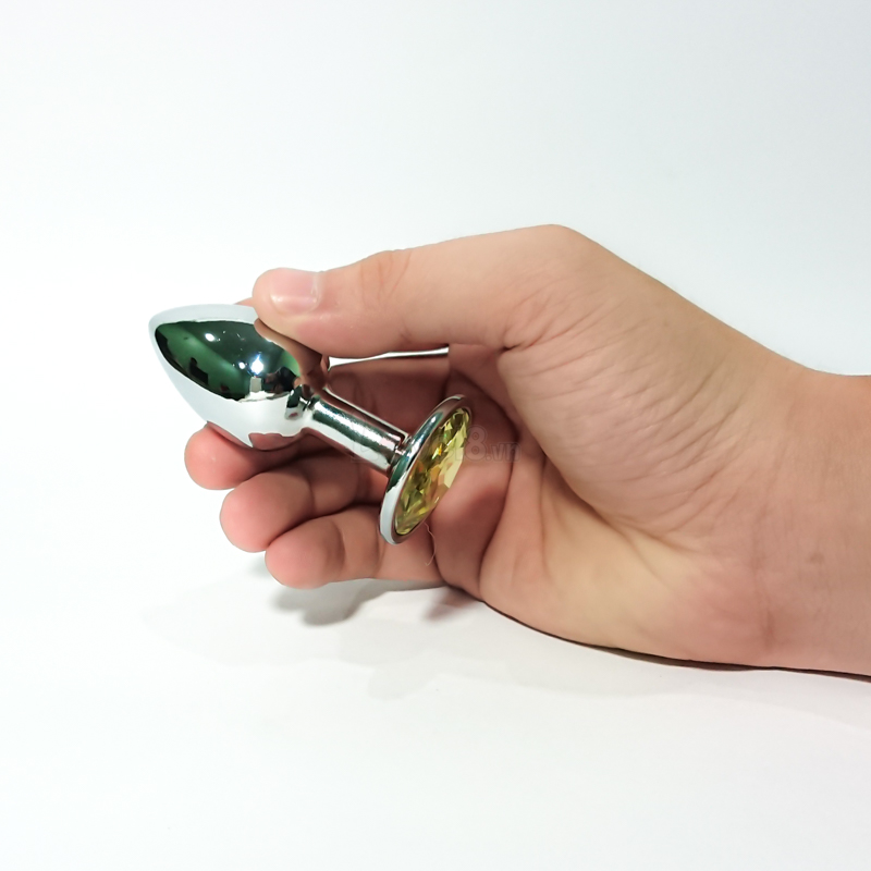 Metal Love Drop Anal Stimulator with Crystal for Men