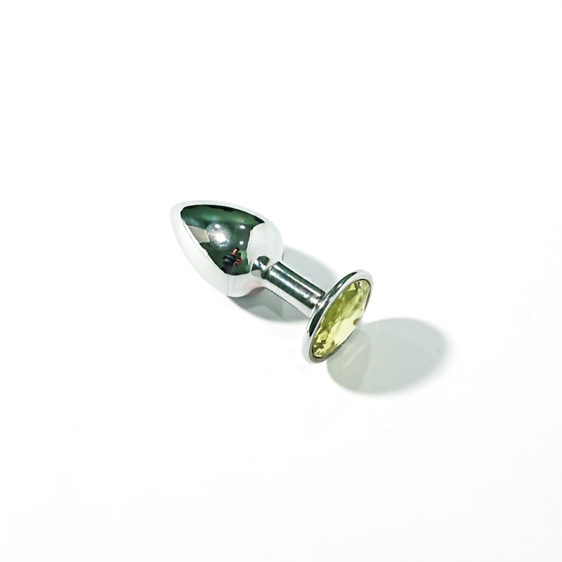 Metal Love Drop Anal Stimulator with Crystal for Men