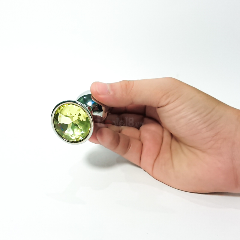Metal Love Drop Anal Stimulator with Crystal for Men