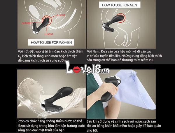 Dụng cụ massage kích thích lỗ nhị bằng remote Nalone Prop DC54H cách kích thích