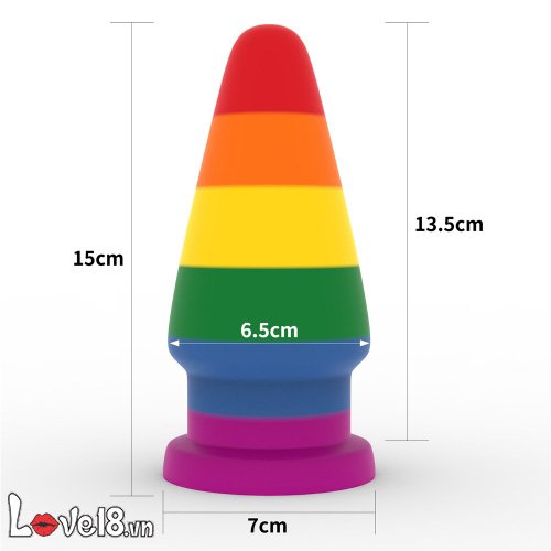 Kích thước của phích cắm hậu môn đa sắc Lovetoy Prider