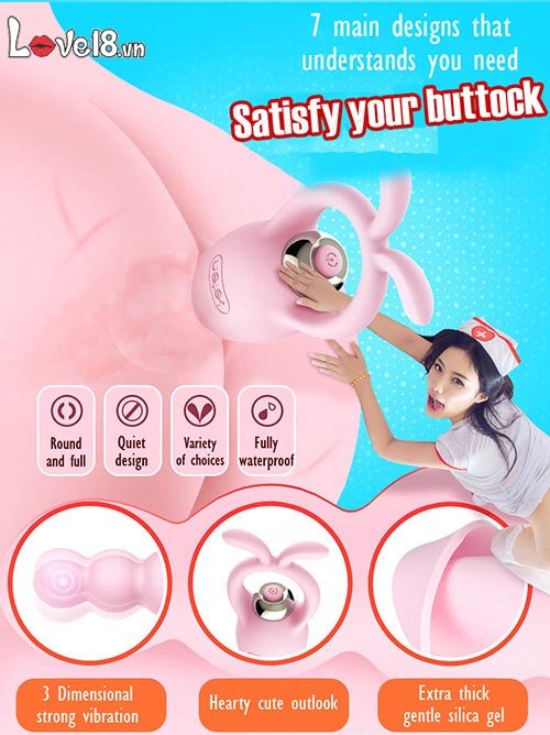 Dụng cụ rung Tai Thỏ hậu môn Leten bản mới kích thích mạnh mẽ an toàn