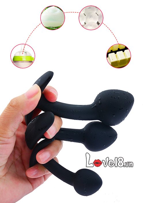 Three-Piece Men’s Anal Plug Set Silicone