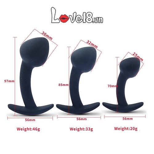Three-Piece Men’s Anal Plug Set Silicone