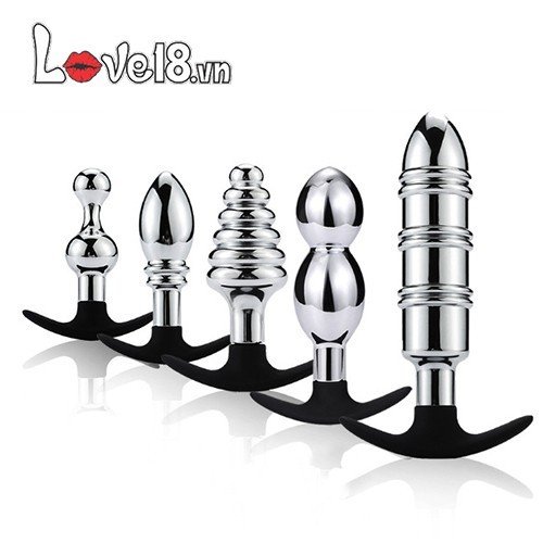 Bộ 5 phích cắm hậu môn kim loại silicone Kích thích mạnh Mua ngay