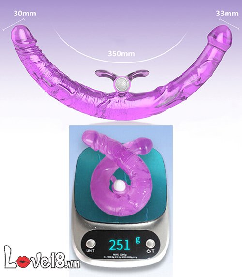 Double-Ended Vibrating Silicone Strap-On Lesbian Toy Pleasure