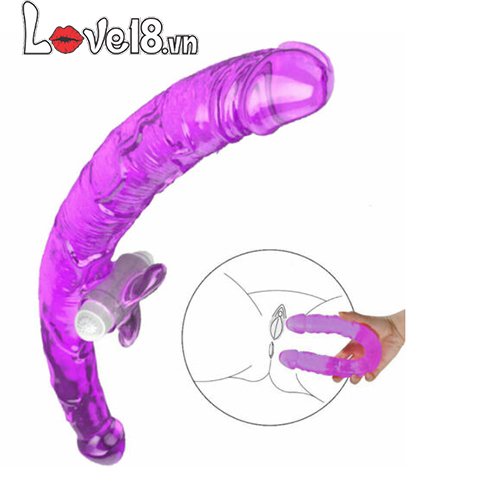 Double-Ended Vibrating Silicone Strap-On Lesbian Toy Pleasure