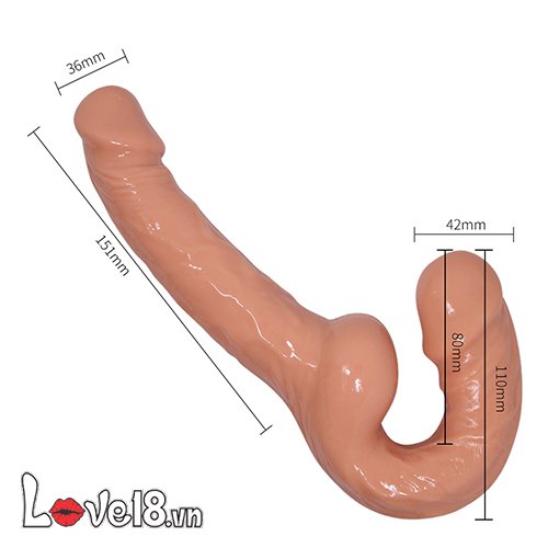 Dương vật giả 2 đầu Strapless Baile Kích thích điểm G cực khoái