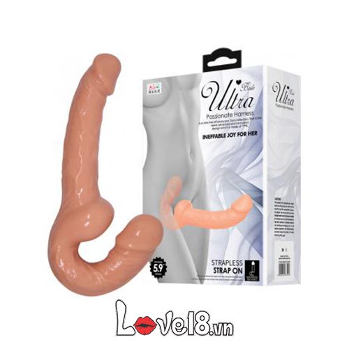 Dương vật giả 2 đầu Les Strapless Baile kích thích điểm G âm đạo an toàn 