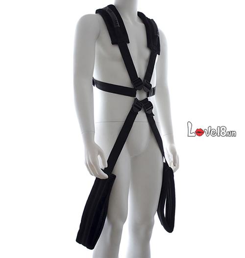 Bộ Dây Đeo Tư Thế Bế Bồng Cặp Đôi Siêu Bền Đen Da Báo Kích Thích