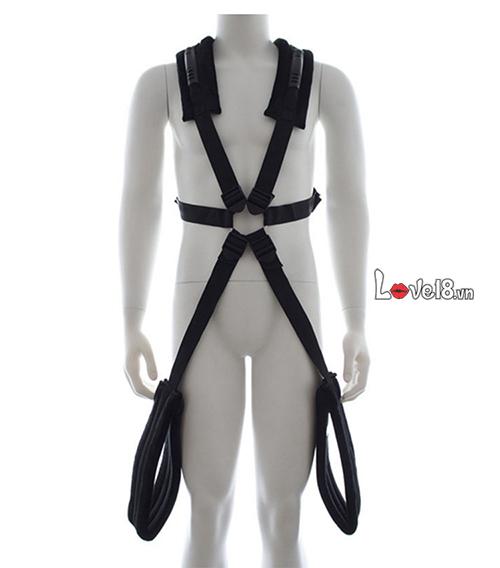 Bộ Dây Đeo Tư Thế Bế Bồng Cặp Đôi Siêu Bền Đen Da Báo Kích Thích