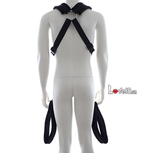 Bộ Dây Đeo Tư Thế Bế Bồng Cặp Đôi Siêu Bền Đen Da Báo Kích Thích