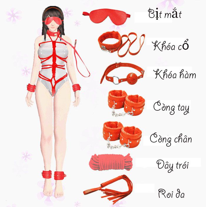 Bộ Bạo Dâm 7 Món Đỏ Quyến Rũ Tăng Khoái Cảm Bộ Bạo Dâm 7 Món Đỏ Quyến Rũ Tăng Khoái Cảm