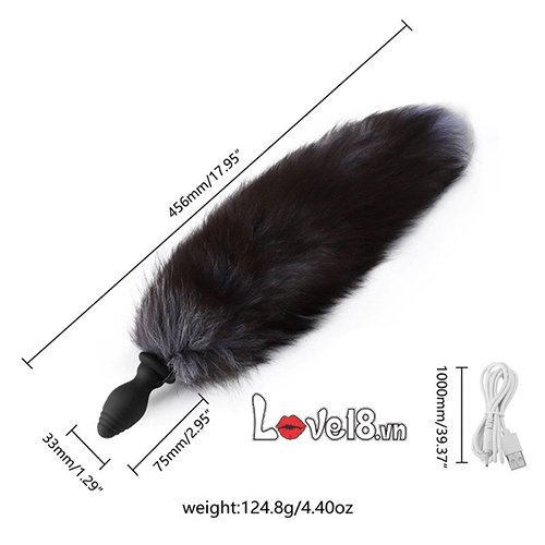 Đuôi chồn silicone rung êm kích thích hậu môn tăng khoái cảm