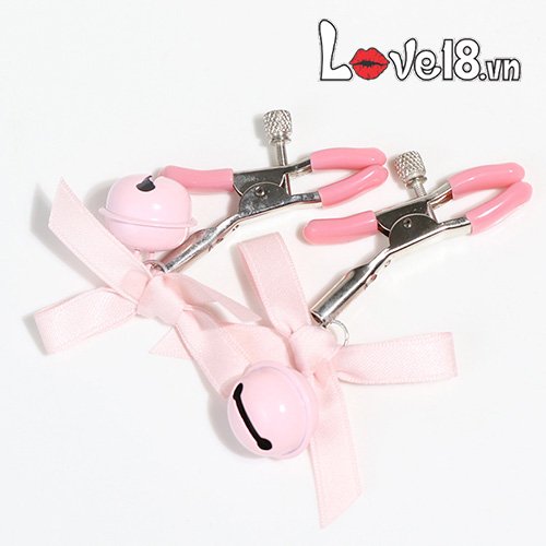 Bộ kẹp vú bạo dâm đính nơ lục lạc tăng hưng phấn quyến rũ cho nữ 