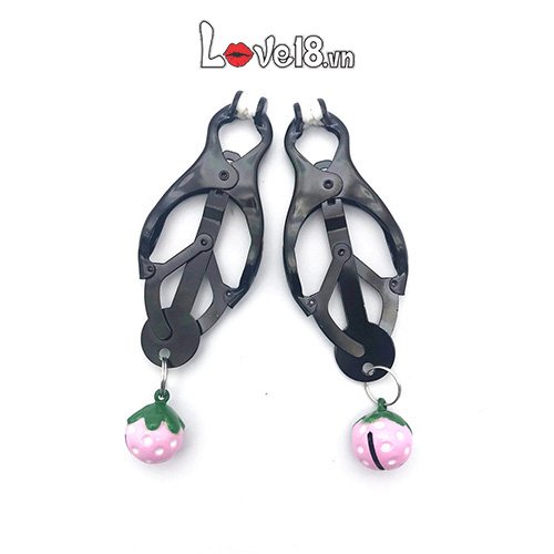 Bộ kẹp nhũ hoa trái dâu lục lạc dễ thương hấp dẫn mua ngay