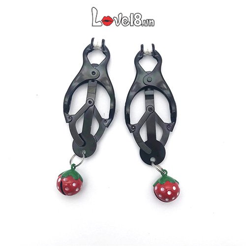 Bộ kẹp nhũ hoa trái dâu lục lạc dễ thương hấp dẫn mua ngay