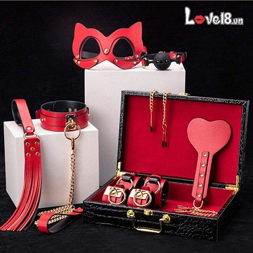 Premium 8-Piece BDSM Leather Kit Couples Bondage Restraints Set