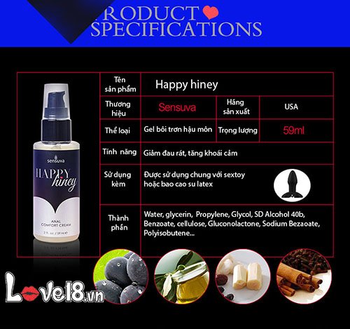  Cửa hàng bán Gel bôi trơn hậu môn Happy Hiney Sensuva của Mỹ cao cấp