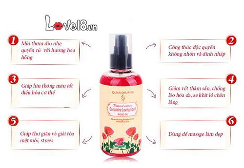 Dầu mát xa body Hương hoa QuangShuang G12A hoa hồng