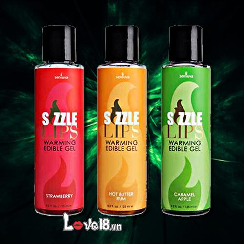 Dầu massage làm nóng cơ thể Sensuva Sizzle Lips an toàn, thơm ngon 