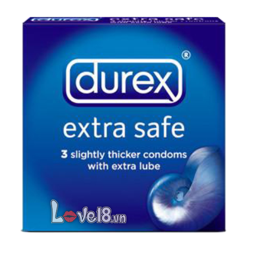 Bao cao su Durex Extra Safe siêu mỏng, bôi trơn nhiều, an toàn tối ưu 