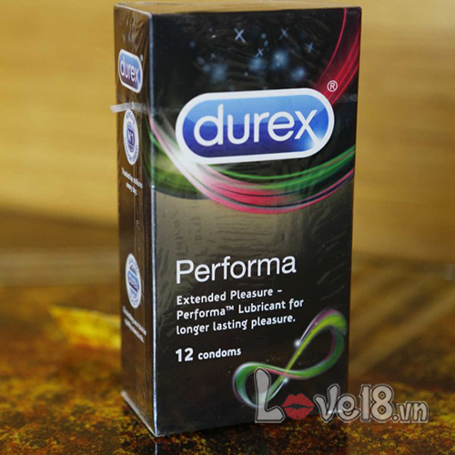 Bao Cao Su Durex Performa Hộp 12 Kéo Dài Thời Gian Tối Ưu