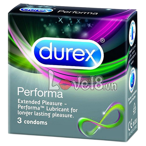 Bao cao su Durex Performa kéo dài quan hệ hộp 3 cái size 52mm 